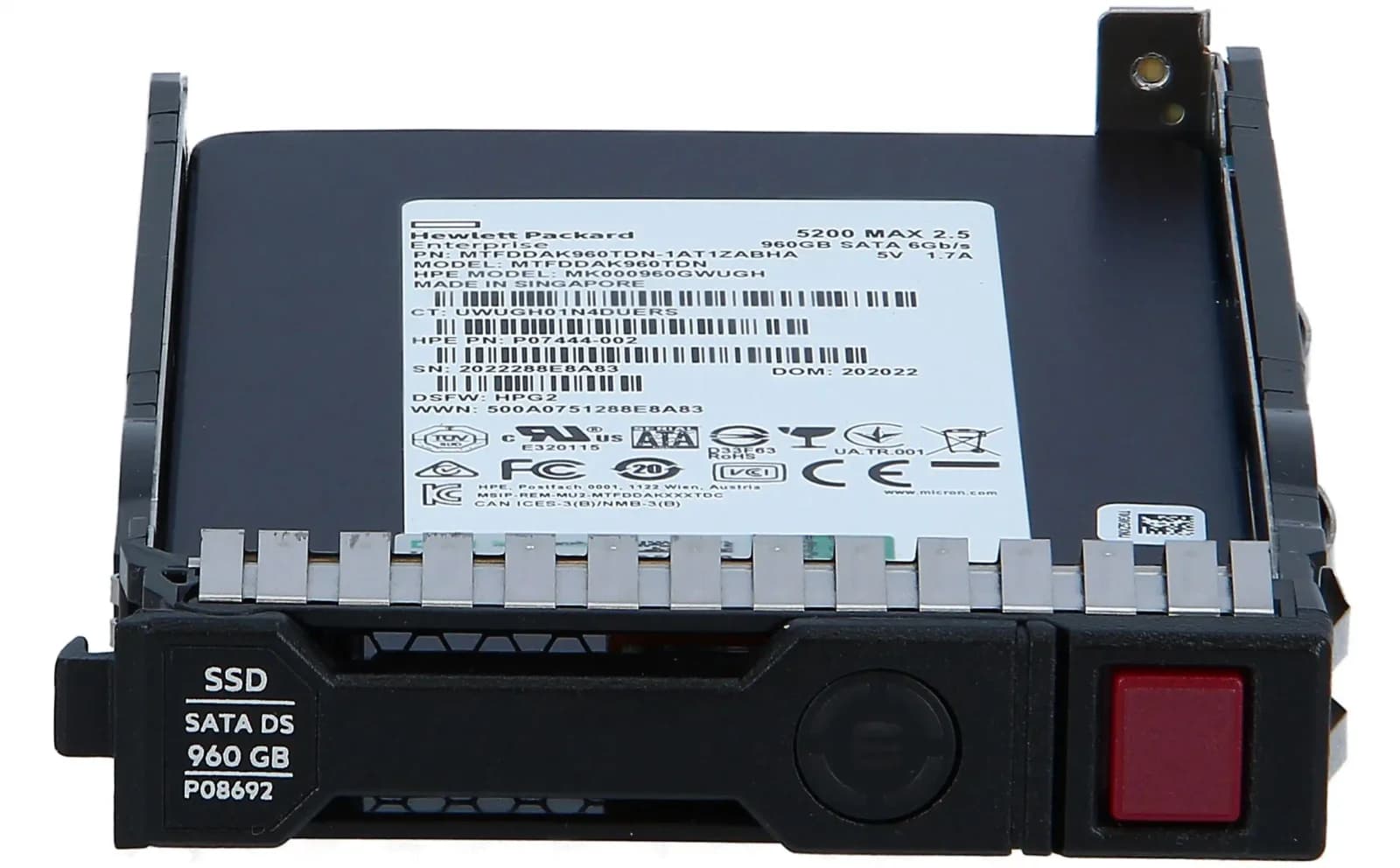 HPE HP Enterprise Mixed Use, 960 GB SSD, Hot-Swap, 2.5" SFF (6.4 cm SFF) (P07926-B21)