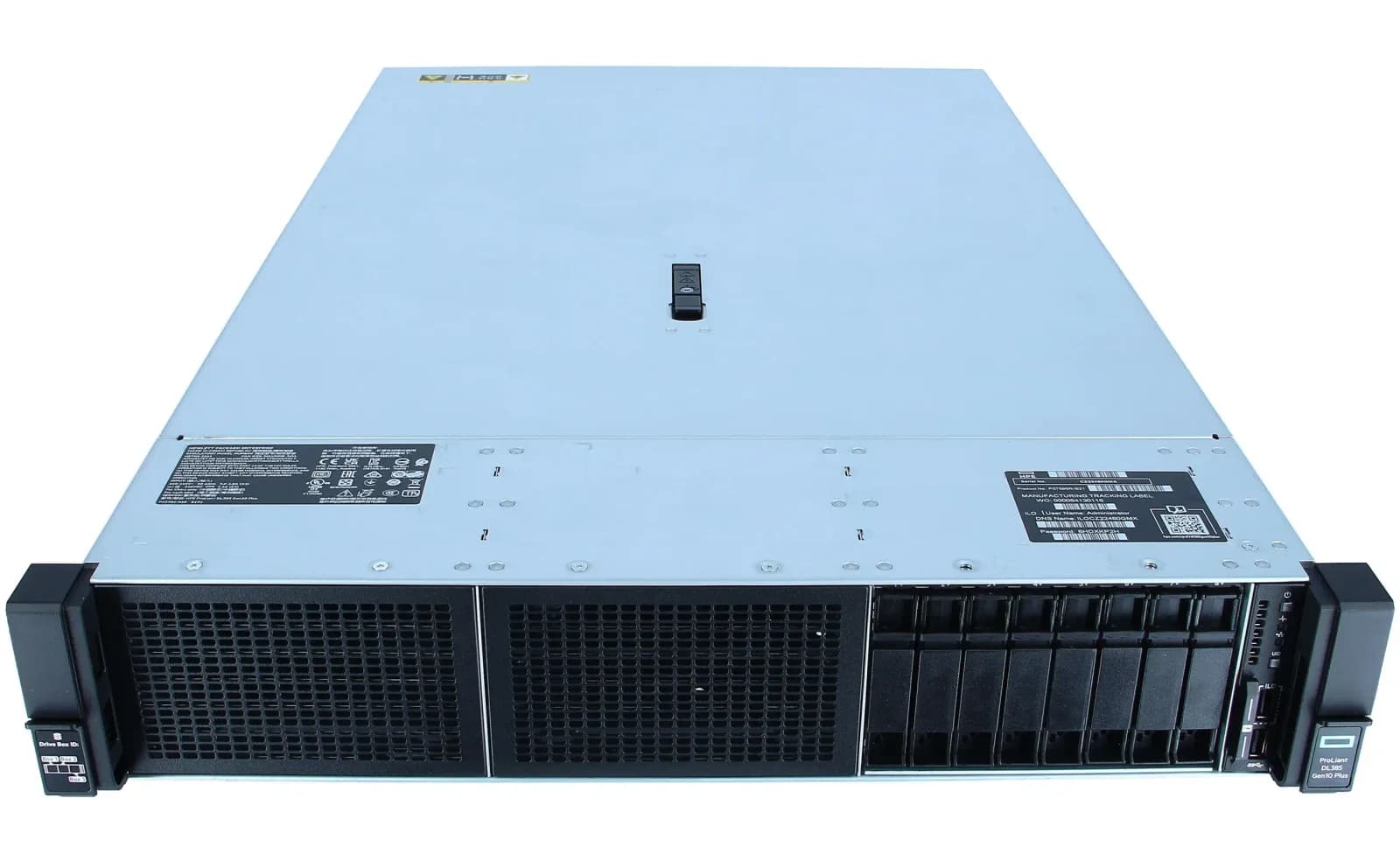 HP ProLiant DL385 Gen10 Plus, Сервер rack-mountable, 2U, 2-way, no CPU, RAM 0 GB, SAS, hot-swap 2.5" bay(s), no HDD, no graphics, GigE, 10 (P14278-B21)