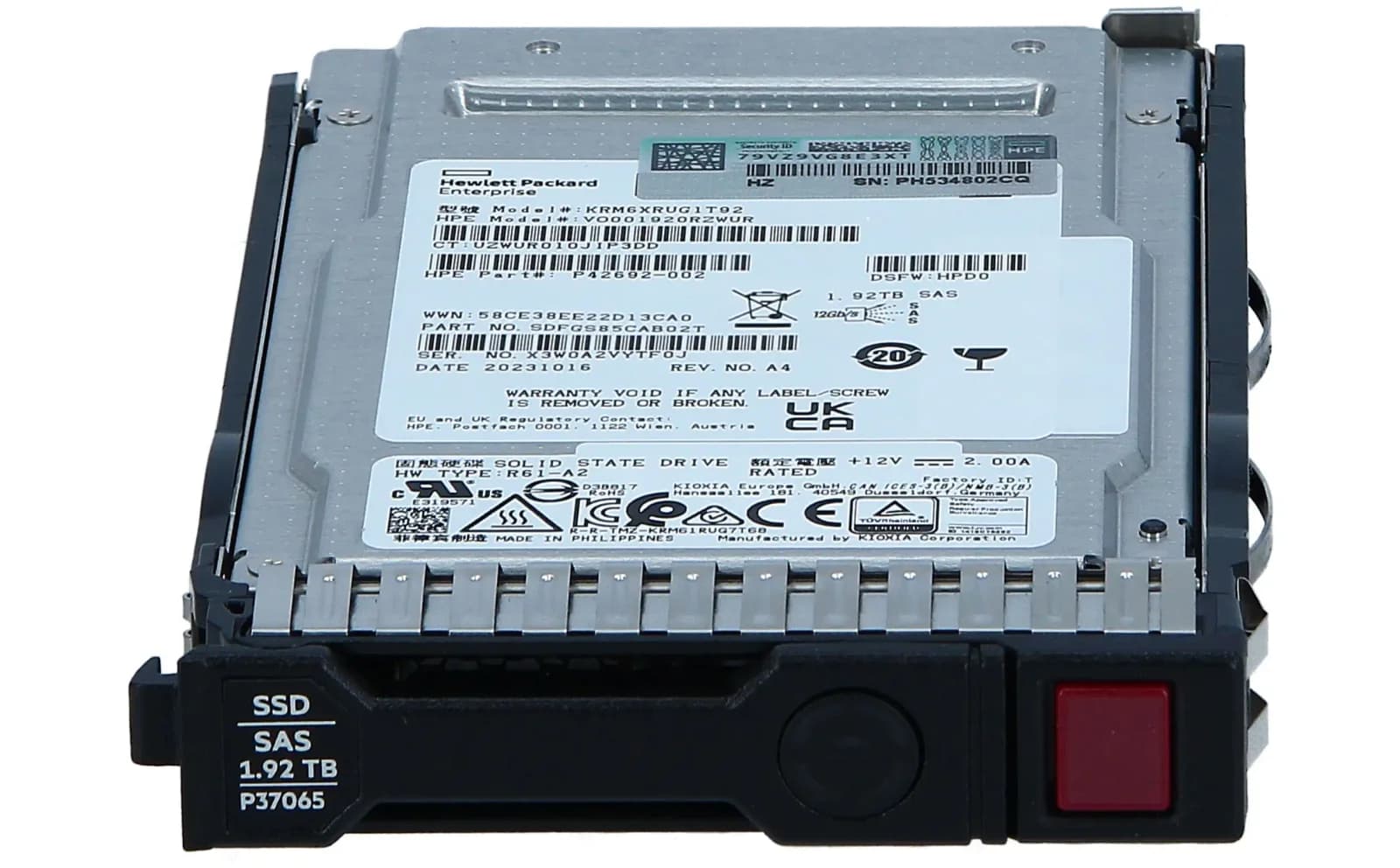 HPE Read Intensive Value, SSD, 1.92 TB, hot-swap, 2.5" SFF, SAS 12Gb/s, Multi Vendor (P36999-B21)