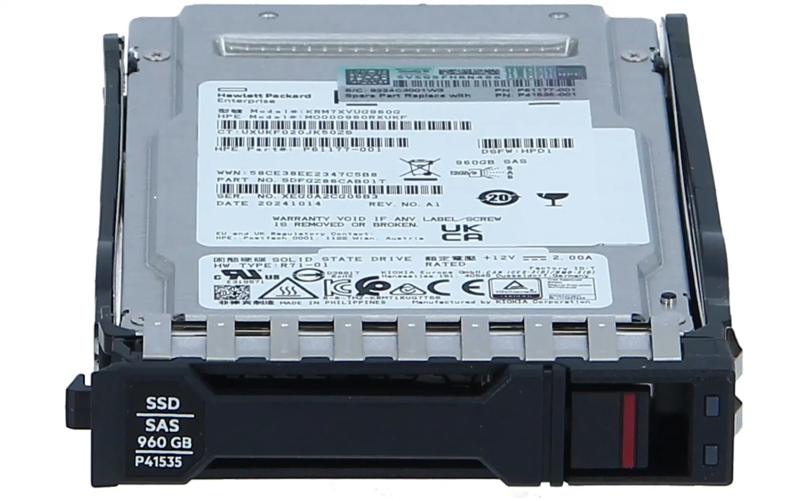 HPE 960GB SAS 12G Mixed Use SFF BC Value SAS Multi Vendor SSD (P41535-001)