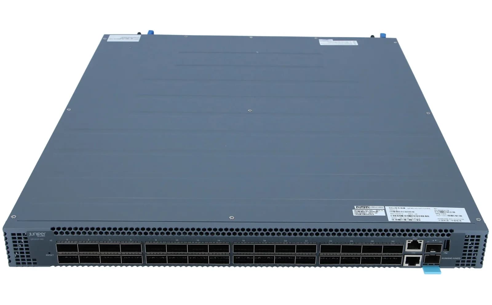 Juniper QFX5120-32C Ethernet Switch, Manageable, 3 Layer Supported, Modular, Optical Fiber, 1U High, Rack-mountable (QFX5120-32C-AFI)