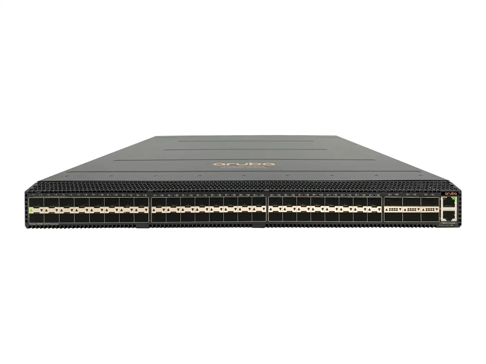 HPE Aruba CX 10000-48Y6C, Switch, L3, Managed, 48 x 1/10/25 Gigabit Ethernet SFP / SFP+ / SFP28 + 6 x 40/100 Gigabit QSFP+ / QSFP28, back (R8P14A)