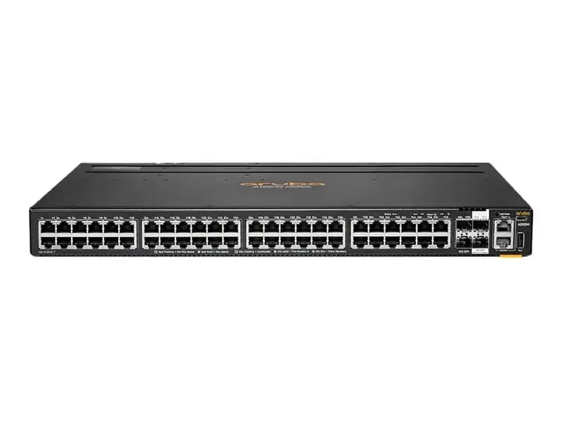 HPE Aruba 6200M 48G 4SFP+ Switch, L3, Managed, 48 x 10/100/1000 + 4 x 1 Gigabit / 10 Gigabit SFP+ (uplink / stacking), front and side to (R8Q69A)