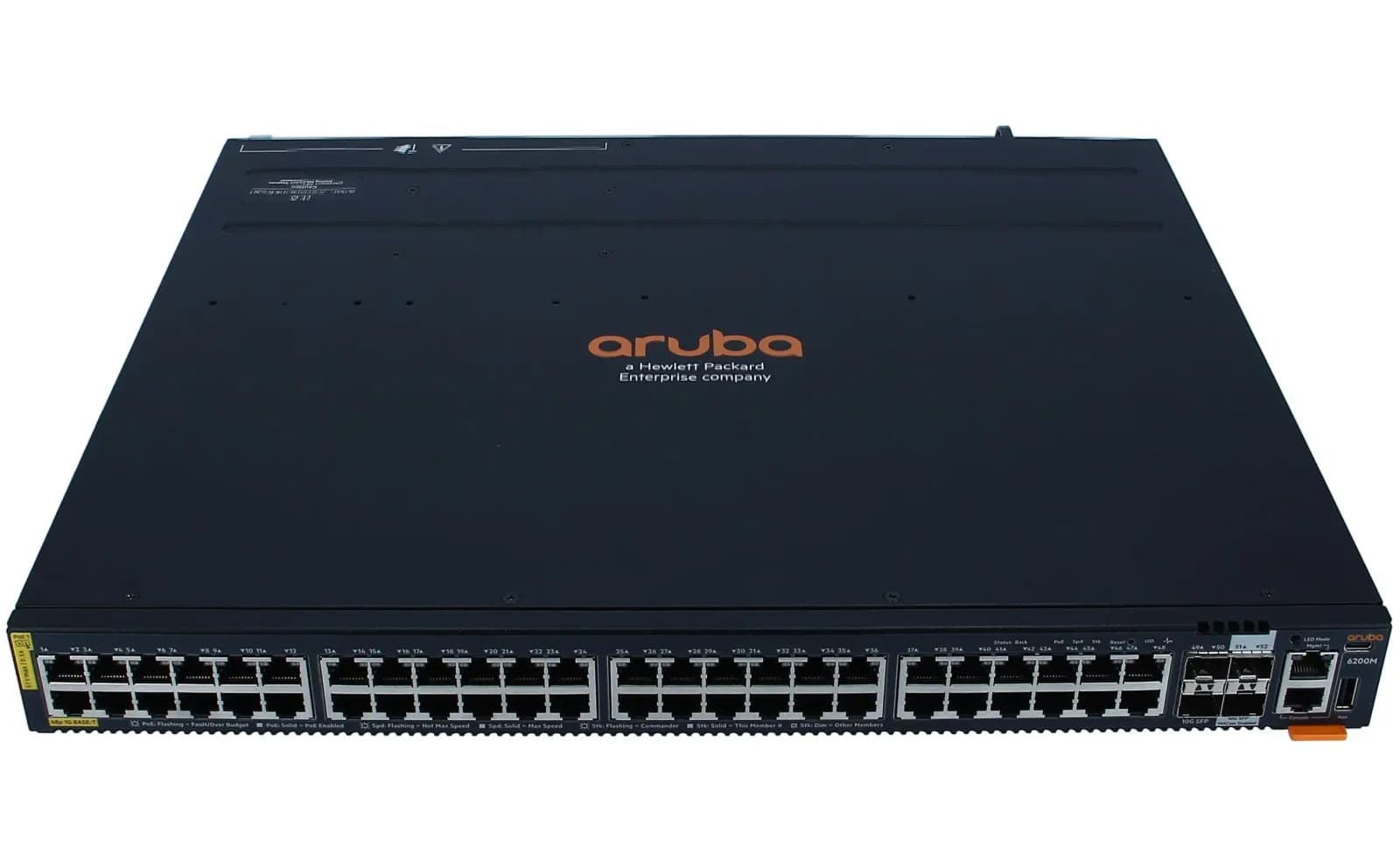 HPE Aruba 6200M 48G Class4 PoE 4SFP+ Switch, L3, Managed, 48 x 10/100/1000 (PoE+) + 4 x 1 Gigabit / 10 Gigabit SFP+ (uplink / stacking), (R8Q70A)