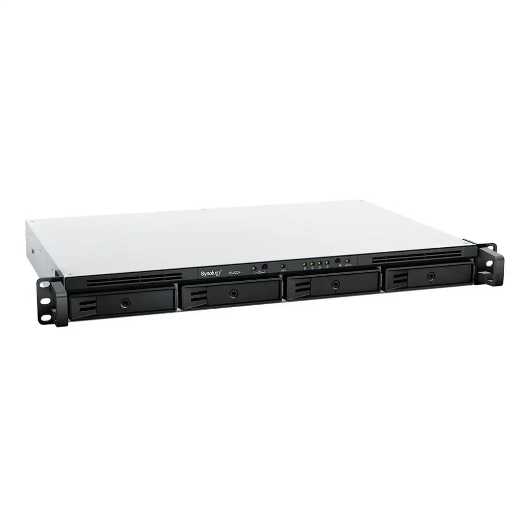 Synology RackStation RS422+, NAS server, 4 bays, rack-mountable, SATA 6Gb/s, RAID 0 1 5 6 10, JBOD, RAM 2 GB, Gigabit Ethernet, iSCSI (RS422)