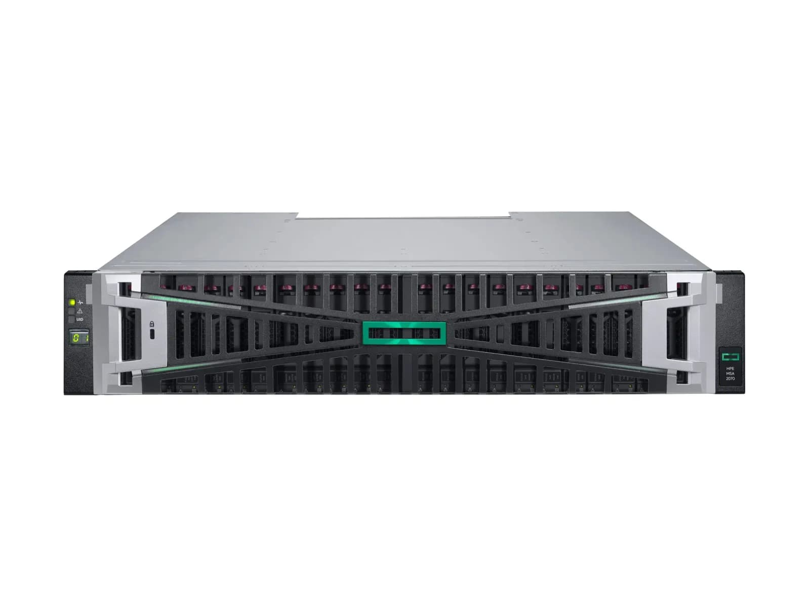 HPE Modular Smart Array 2070 12Gb SAS SFF Storage, 7th Generation, solid state / hard drive array, 0 TB, 24 bays (SAS-3), SAS 12Gb/s (S1H48A)