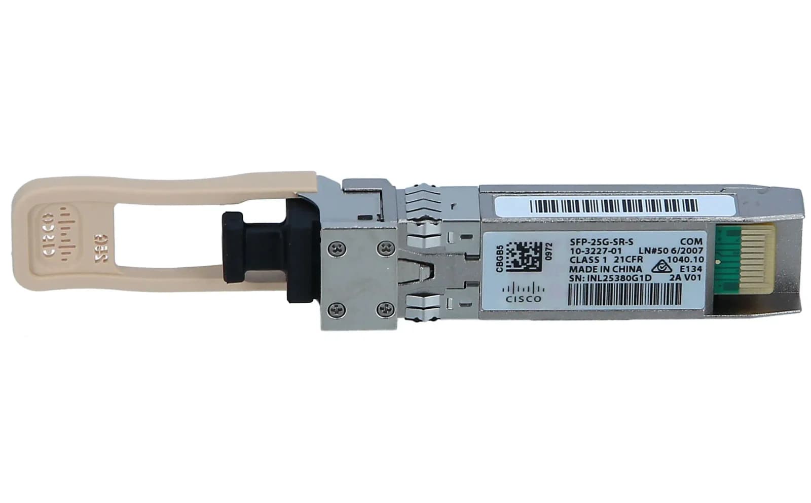 Cisco SFP28 transceiver module, 25 Gigabit LAN, 25GBase-SR, LC multi-mode, 100 m, 850 nm (SFP-25G-SR-S)