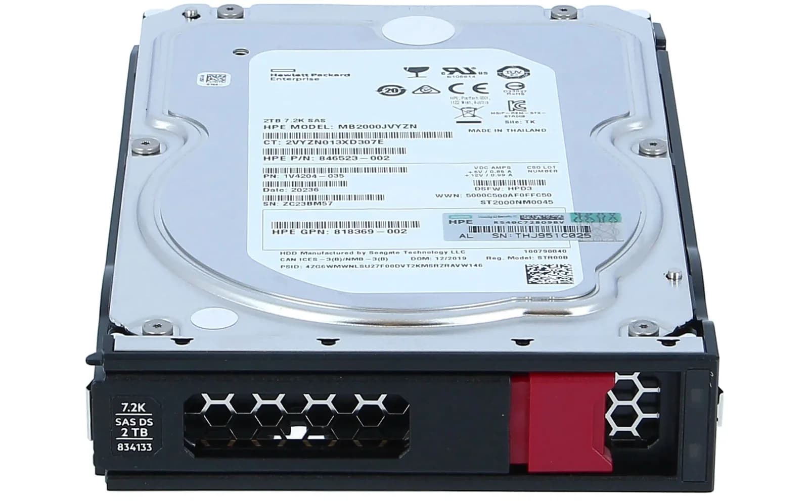 Seagate Exos 7E8, Hard drive, 2 TB, internal, 3.5", SAS 12Gb/s, 7200 rpm, buffer: 128 MB (ST2000NM0045)