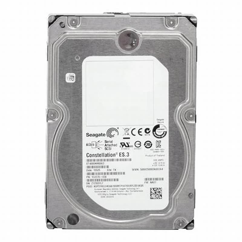 Seagate Enterprise Capacity 3.5 HDD V.3 ST4000NM0063, Hard drive encrypted, 4 TB, internal, 3.5", SAS 12Gb/s, 7200 rpm, buffer: 128 MB (ST4000NM0063)