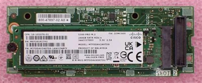 Cisco Boot optimized M.2 RAID controller (holds up to two M.2 SATA SSDs) (UCS-M2-HWRAID)
