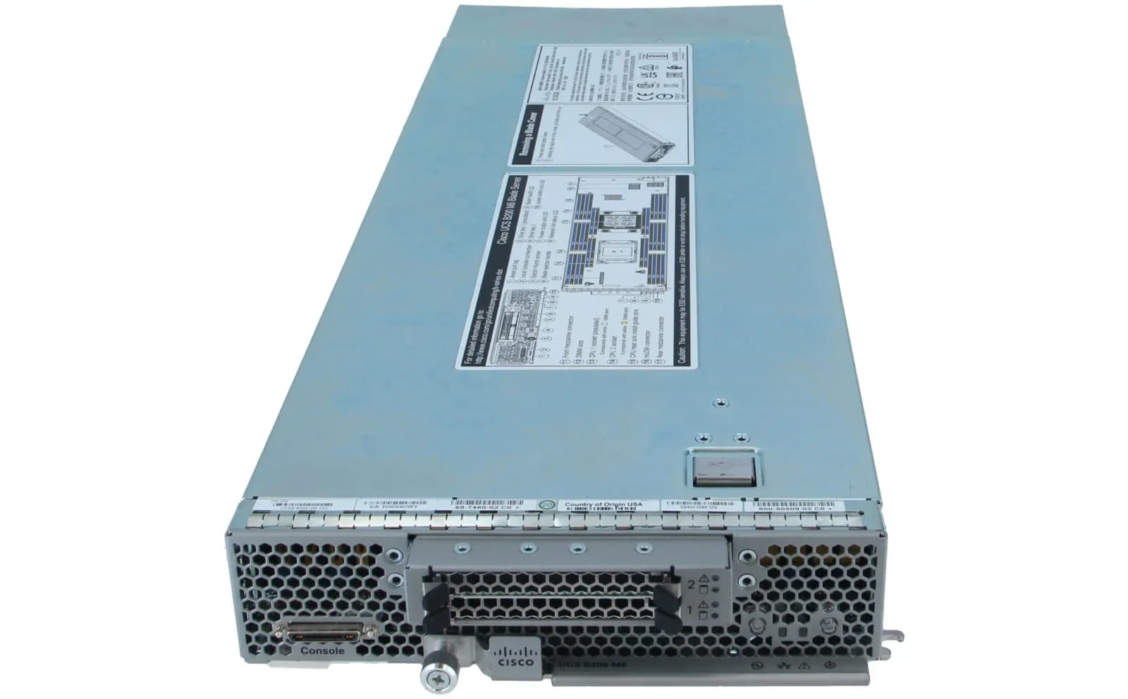 Cisco UCS B200 M6 Blade Сервер, Сервер, 2-way, no CPU, RAM 0 GB, SATA/SAS, 2 x hot-swap 2.5" bay(s), no HDD, G200e, Монитор: none (UCSB-B200-M6)