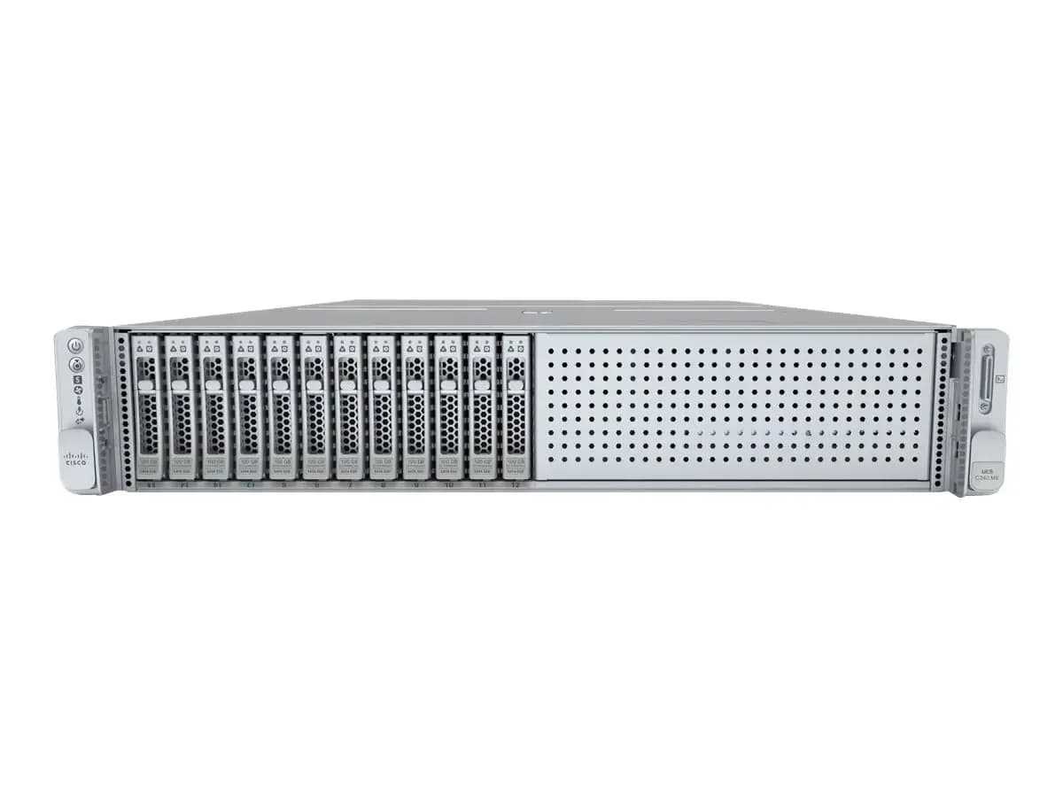 Cisco SFF Rack Сервер, Сервер, rack-mountable, 2U, 2-way, no CPU, RAM 0 GB, SATA/SAS/PCI Express, 12 x hot-swap 2.5" bay(s), no HDD, G200e, (UCSC-C240-M6S)