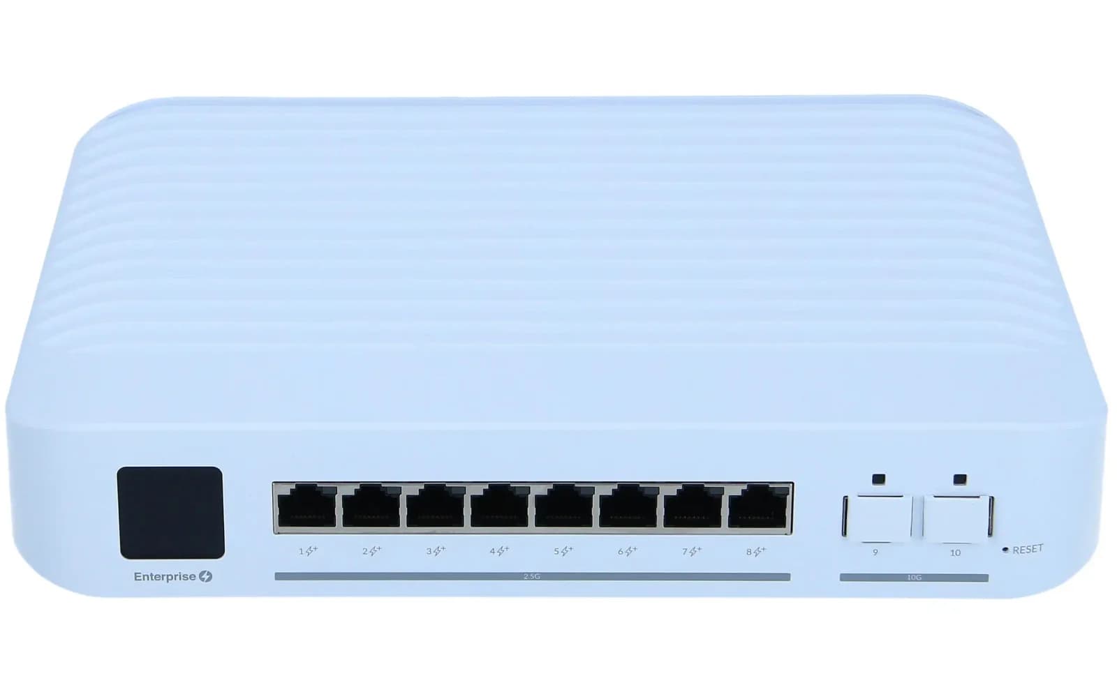 Ubiquiti UniFi Enterprise, Switch, L3, managed, 8 x 10/100/1000/2.5G (PoE+), + 2 x 1 Gigabit/10 Gigabit SFP+ (Uplink), Desktop, PoE+ (120 W) (USW-ENTERPRISE-8-POE)