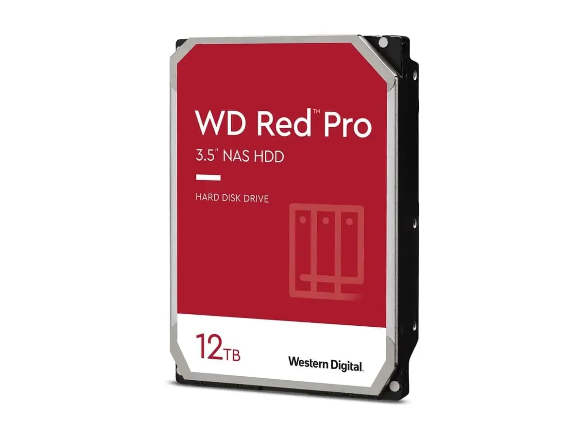 Western Digital WD Red Pro, Hard drive, Enterprise, 12 TB, internal, 3.5", SATA 6Gb/s, 7200 rpm, buffer: 512 MB (WD122KFBX)