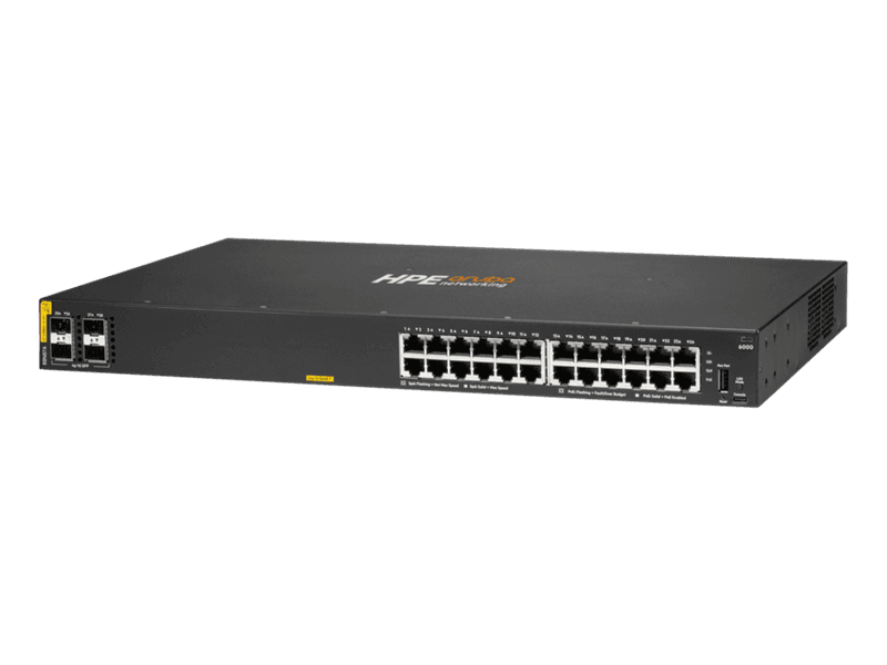 Switch Aruba 6000 24G CL4 4SFP PoE 370W управляемый L2 (R8N87A)