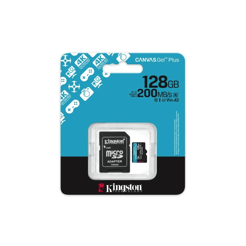 Карта памяти Kingston Canvas Go! Plus Gen4 microSDXC 128GB, V30 U3 A2, с адаптером (SDCG4/128GB)