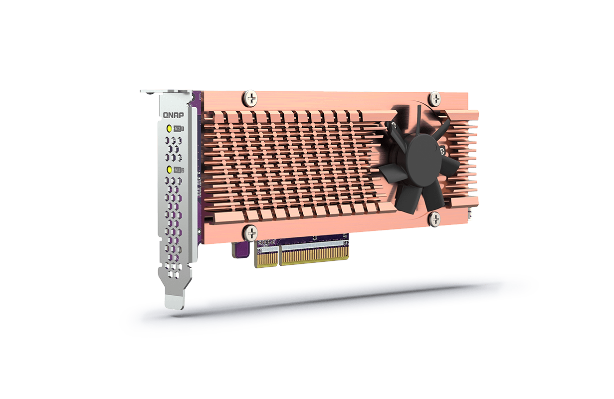 Карта расширения M.2 NVMe SSD QNAP QM2-2P-384A, PCIe 3.0
