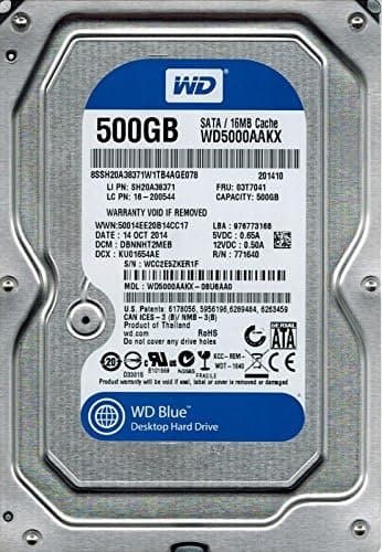 Жёсткий диск (HDD) Western Digital 500GB 7.2K RPM SATA 3.5" (WD5000AAKX-08U6AA0)