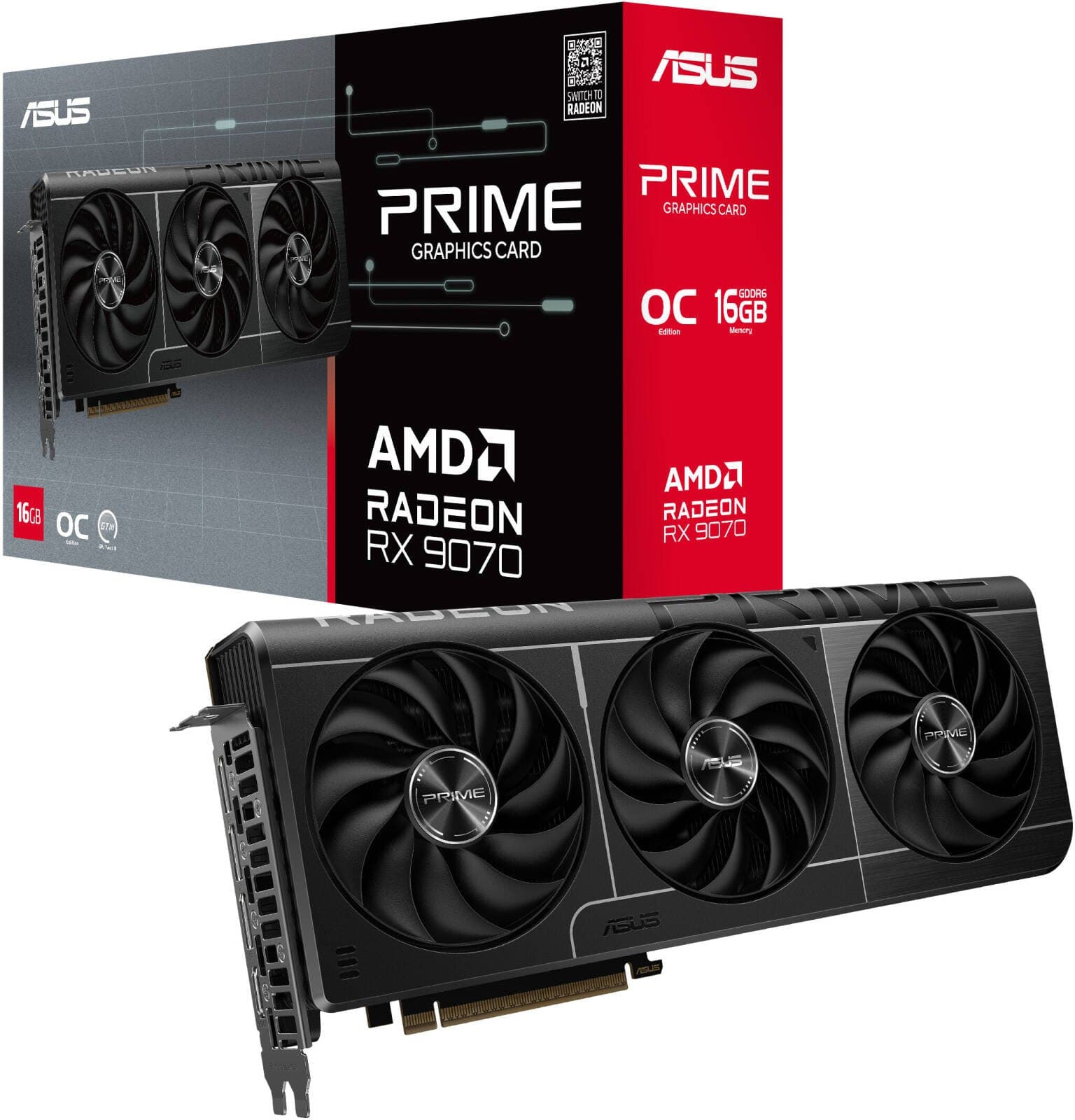 Видеокарта ASUS Radeon RX 9070 16GB GDDR6 OC PRIME-RX9070-O16G (90YV0LI1-M0NA00)