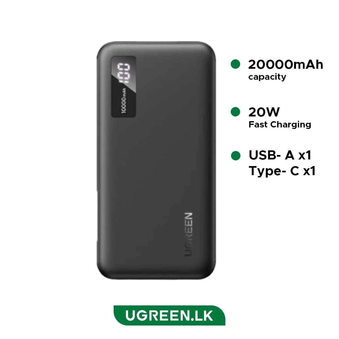 Повербанк Ugreen 20000mAh двусторонняя быстрая зарядка (25683)