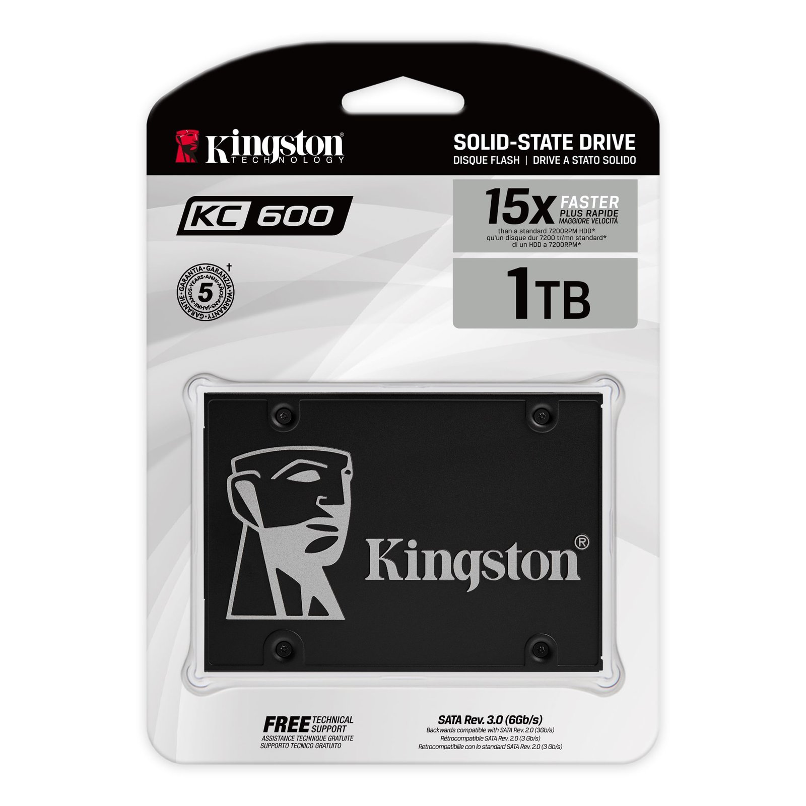 2.5 SATA SSD 1TB SSD KC600 SATA3 2.5 DWPD 0.32 Warranty 5 Yrs R 550 W 520 SLC cache 144GB DRAM cache 1GB (SKC600 1024G) 2.5" SATA SSD — 1TB SSD | KC600 | SATA3 2.5" | DWPD: 0.32 | Warranty: 5 Yrs | R:550/W:520 | SLC cache 144GB | DRAM cache: 1GB (SKC600/1024G) - Image 1