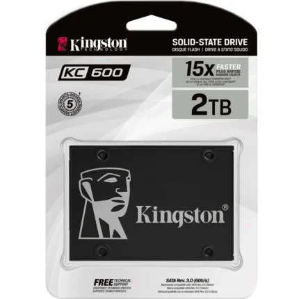 2.5" SATA SSD — 2TB SSD | KC600 | SATA3 2.5" | DWPD: 0.32 | Warranty: 5 Yrs | R:550/W:520 | SLC cache 288GB | DRAM cache: 2GB (SKC600/2048G)