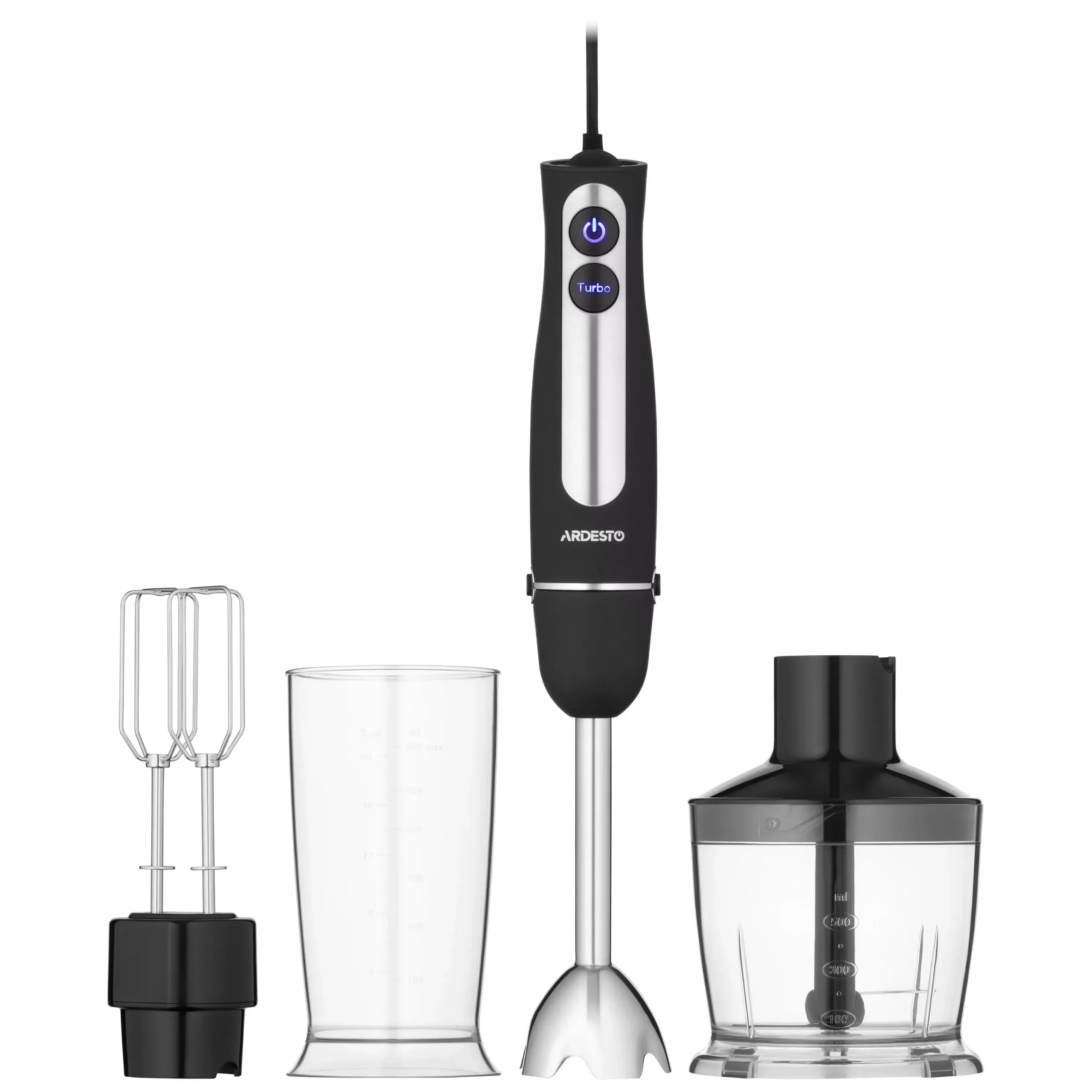 ARDESTO Blender submersible 800W, 3in1, bowl-600ml, chopper-500ml, black-silver ARDESTO Blender submersible 800W, 3in1, bowl-600ml, chopper-500ml, black-silver