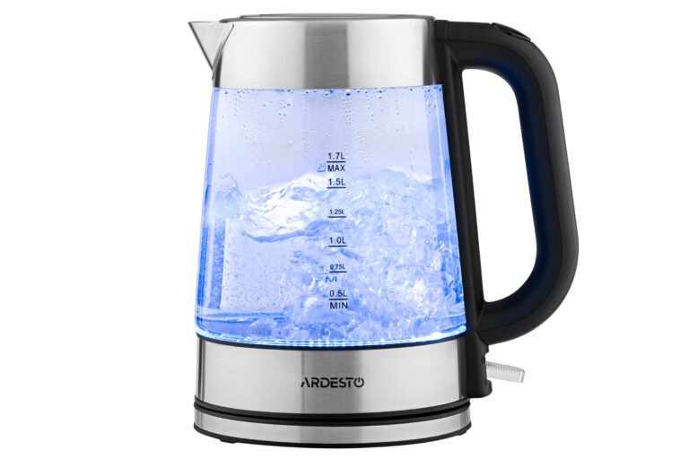 ARDESTO Electric kettle , 1.7L, glass, Strix, silver-black (EKL-F200)
