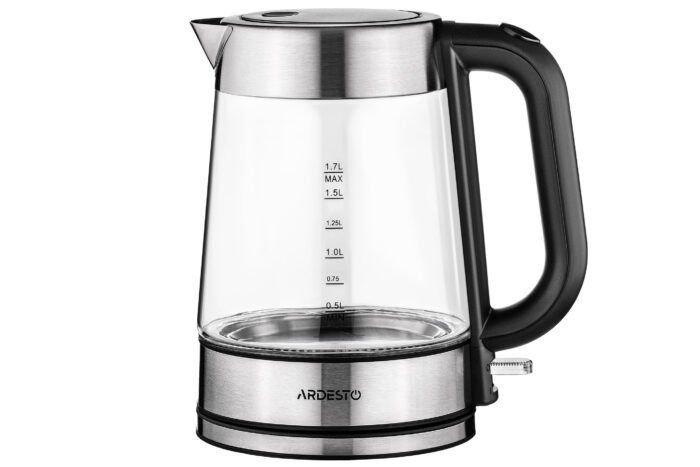 ARDESTO Electric kettle , 1.7L, glass, Strix, silver-black (EKL-F200)2