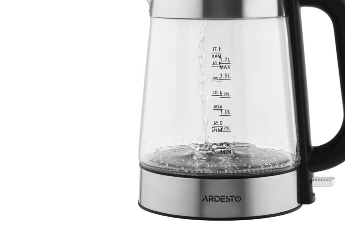 ARDESTO Electric kettle , 1.7L, glass, Strix, silver-black (EKL-F200)3
