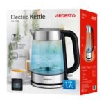 ARDESTO Electric kettle , 1.7L, glass, Strix, silver-black (EKL-F200)7