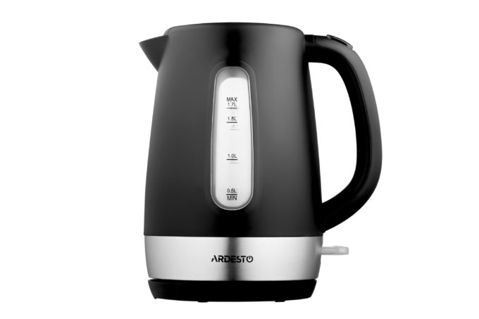 ARDESTO Electric kettle , 1.7L, plastic, matte, Strix, black-silver (EKL-F19B)