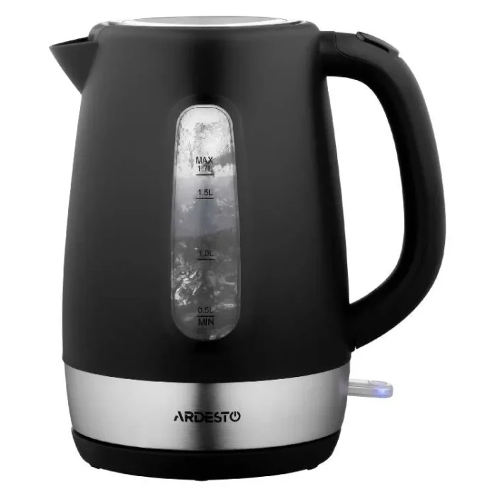 ARDESTO Electric kettle , 1.7L, plastic, matte, Strix, black-silver (EKL-F19B)2