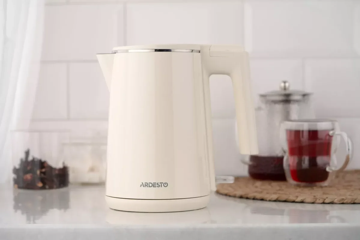 ARDESTO Electric kettle 1L, double-walled, Strix, beige (EKL-F1BG)5