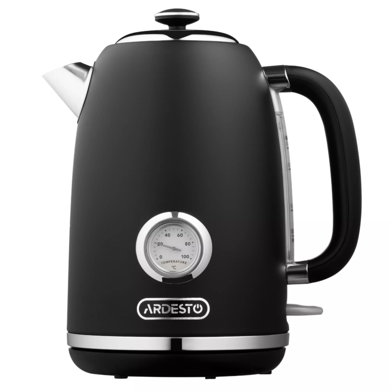 ARDESTO Electric kettle Vintage Dream, 1.8L, metal, matte, Strix, black (EKL-F410BM)