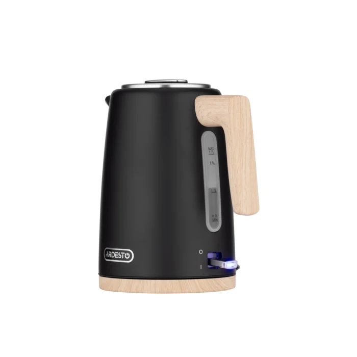 ARDESTO Electric kettle Wood Modern, 1.7L, metal, matte, Strix, black (EKL-F420BWD)2
