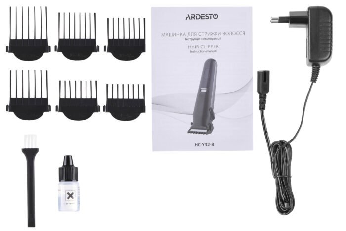 ARDESTO Hair clipper HC-Y32-B, 220V+battery, nozzles-6, steel+ceramics, black (HC-Y32-B)2