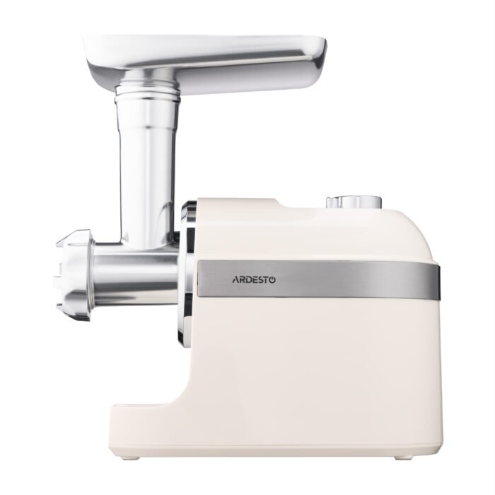ARDESTO Meat grinder , 1800W, 2kg min, 3 cutting plates, sausages nozzle, plastik, beigе-silver (MGK-1800BG) 6
