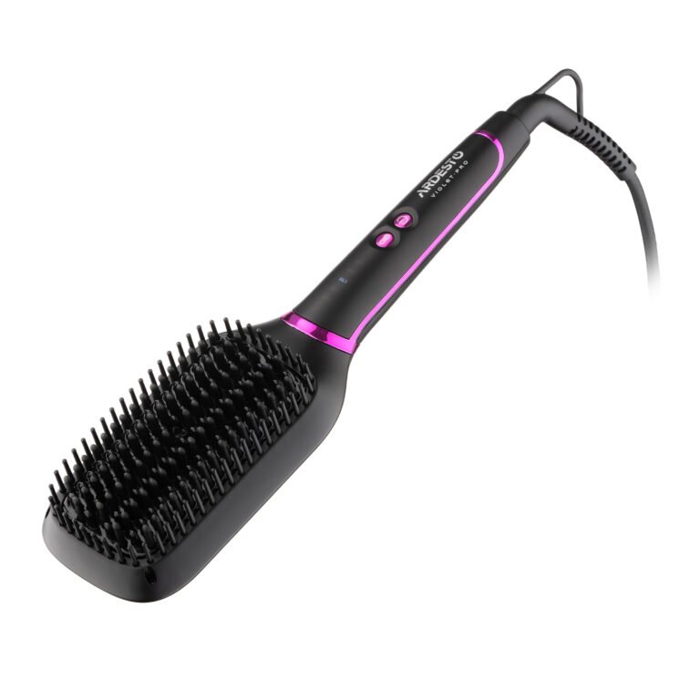 ARDESTO Straightening brush Violet Pro HSB-Y220PRO, 50V, 130-210C, display, ceramics, black (HSB-Y220PRO)