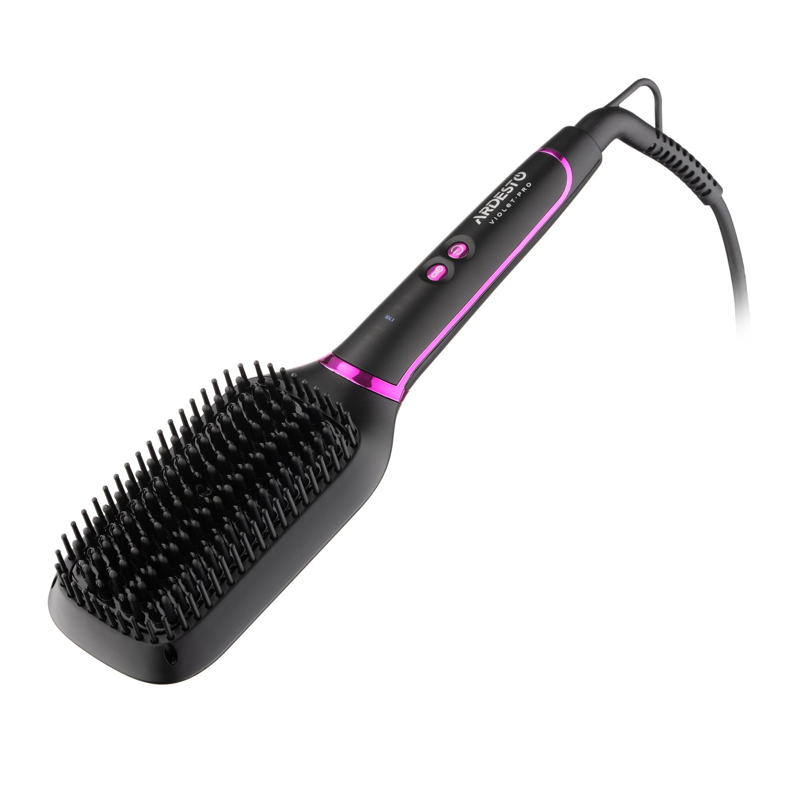 ARDESTO Straightening brush Violet Pro HSB-Y220PRO, 50V, 130-210C, display, ceramics, black (HSB-Y220PRO) ARDESTO Straightening brush Violet Pro HSB-Y220PRO, 50V, 130-210C, display, ceramics, black (HSB-Y220PRO)