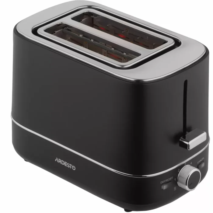 ARDESTO Toaster Wood Modern, 800W, metal, 2 slots, black (T-F450B) 2