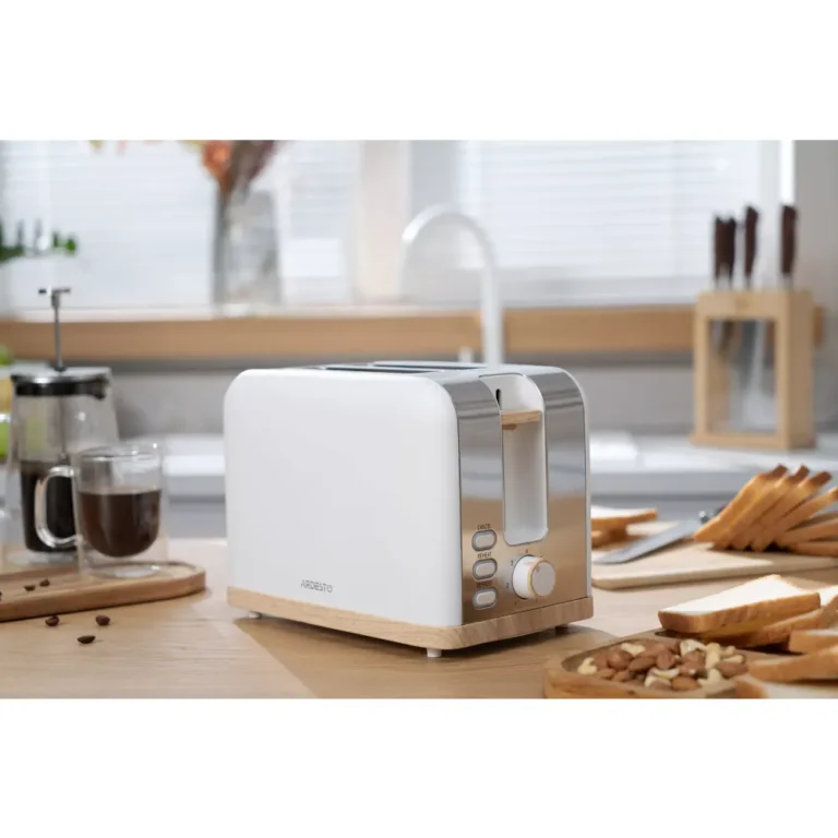 ARDESTO Toaster Wood Modern, 800W, metal, 2 slots, white 4