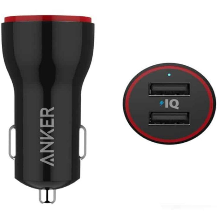Anker PowerDrive 2 24W 2-Port Car Charger (Black) (A2310) 2
