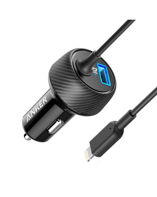 Anker PowerDrive 2 Elite with Lightning Connector UN Black with Offline Packaging V3 (A2214H11)