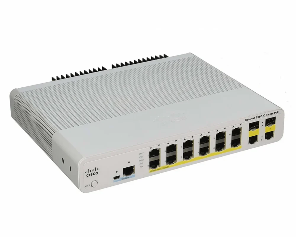 Cisco-WS-C2960C-12PC-L – Catalyst 2960C Switch 12 FE PoE, 2 x Dual Uplink, Lan Base
