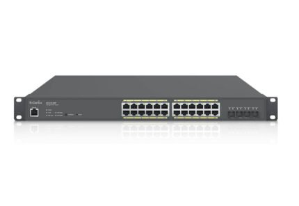 Cloud Managed Switch with 24 GbE PoE + 4 x SFP+, IEEE802.3at/af, 240w PoE power budget, internal power supply, 19inch 1U rack-mountable (ECS1528P)