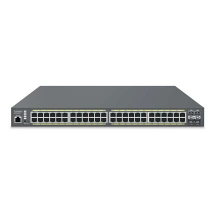 Cloud Managed Switch with 48 GbE PoE + 4 x SFP+, IEEE802.3at/af, 410w PoE power budget, internal power supply, 19inch 1U rack-mountable (ECS1552P)