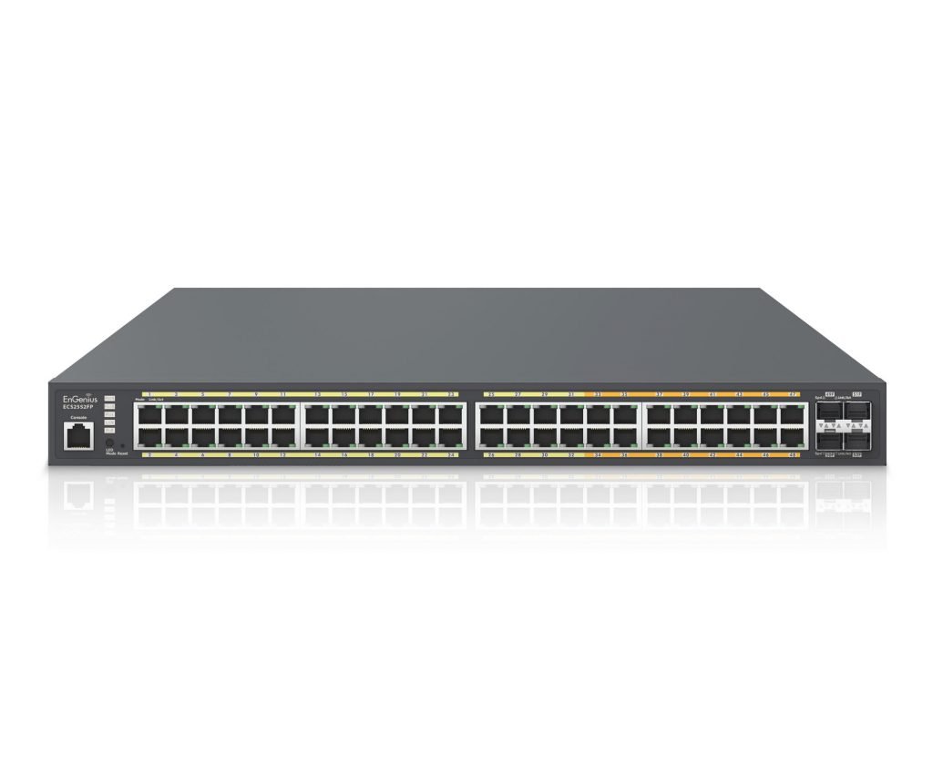 Cloud Managed 48-Port 740 Watt Multi-Gig PoE+ Network Switch with 4 SFP+ Ports Cloud Managed 48-Port 740 Watt Multi-Gig PoE+ Network Switch with 4 SFP+ Ports ECS2552FP - Image 1