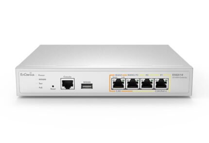 Cloud-managed VPN Firewall with 4 x 2.5-Gigabit (1x PoE+) Ethernet ports ESG510