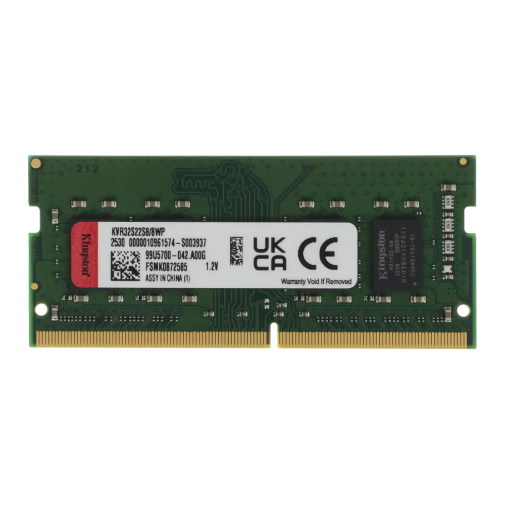 DDR4 SODIMM Kingston ValueRAM 8GB DDR4 3200 CL22 1Rx8 SODIMM (KVR32S22S8 8WP) DDR4 SODIMM — Kingston ValueRAM 8GB DDR4 3200 CL22 1Rx8 SODIMM (KVR32S22S8/8WP) - Image 1
